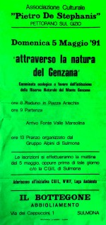 1991.05.05. Prima camminata ecologica pro Genzana Locandina